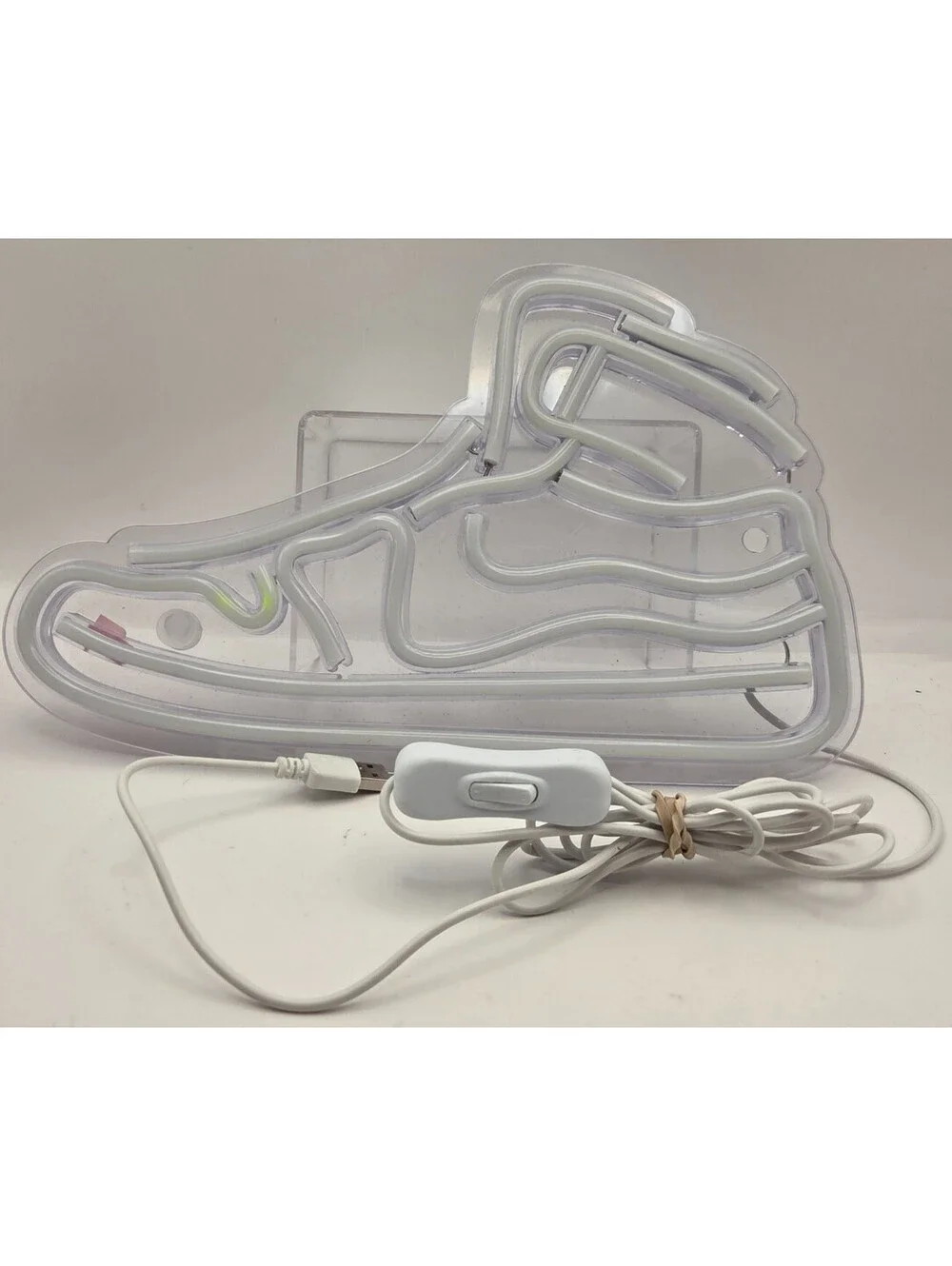 Sneaker LED Neon Sign USB Light Red White Shoe Wall Decor 12” Tested Working